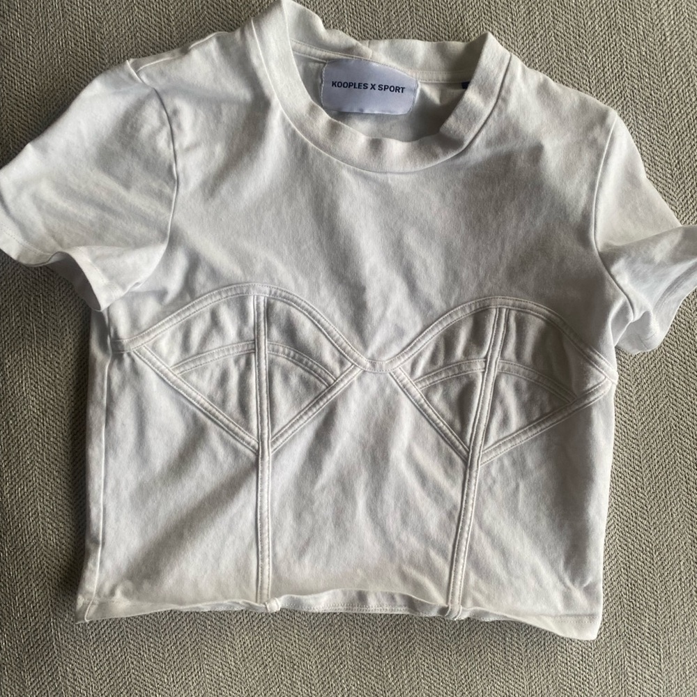 FINAL SALE - The Kooples X Sport boustier print crop top